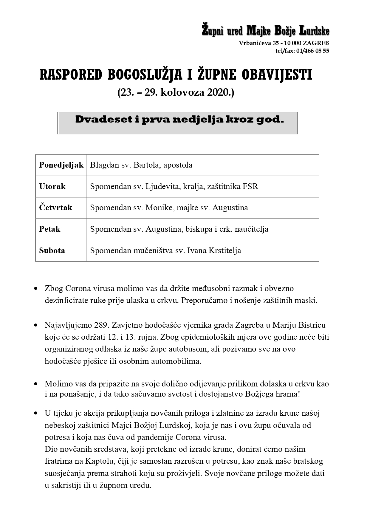 21. nedjelja kroz god.