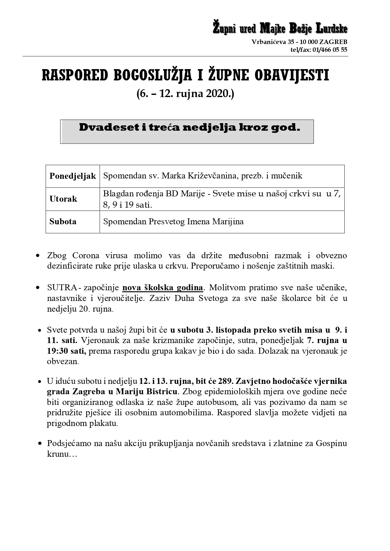 23. nedjelja kroz god.