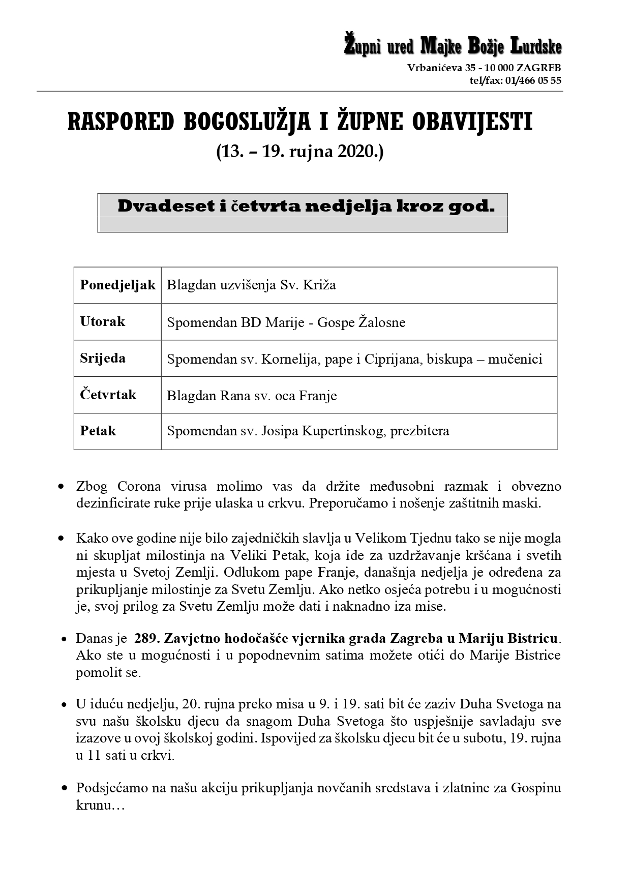 24. nedjelja kroz god.