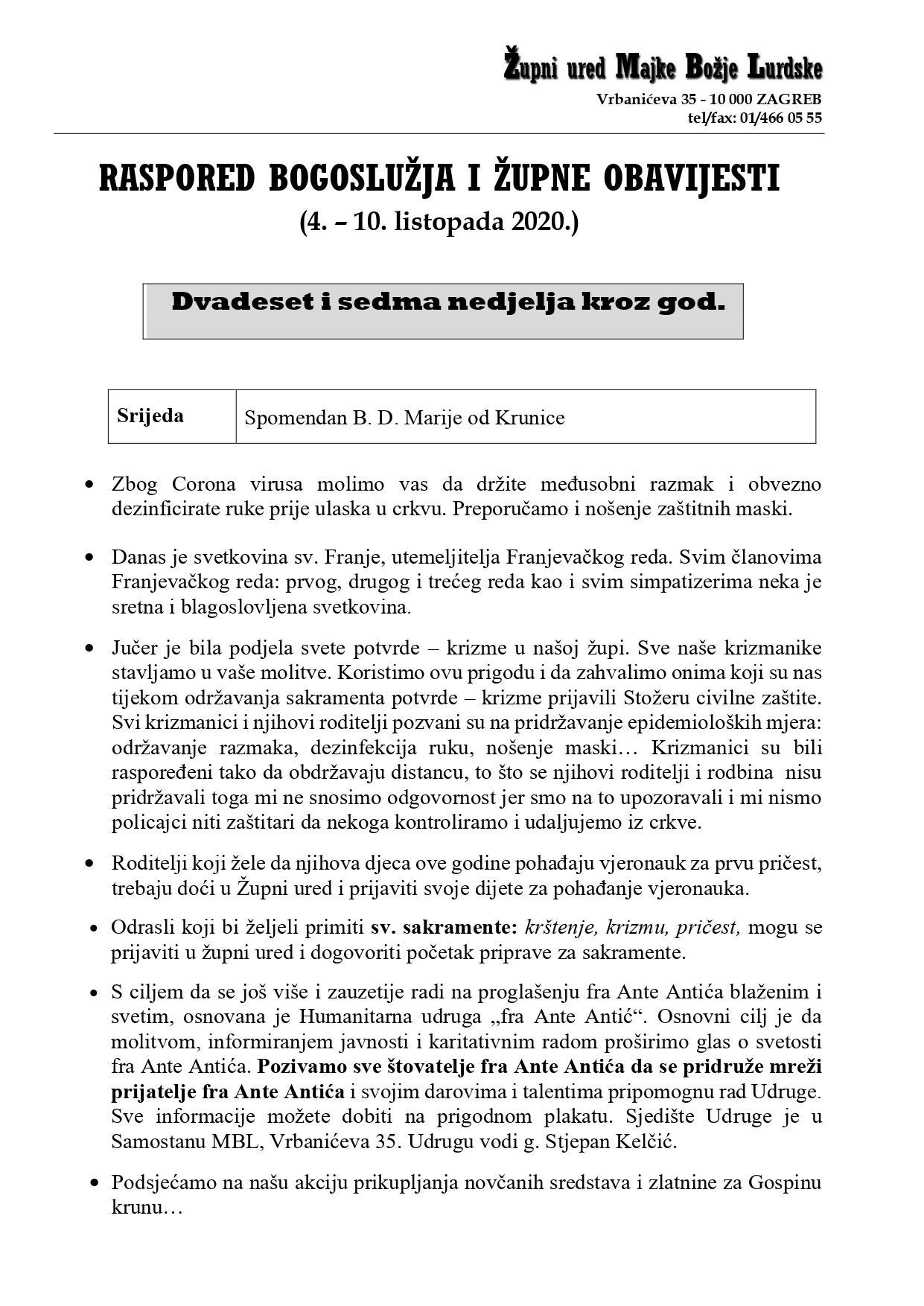 27. nedjelja kroz god.