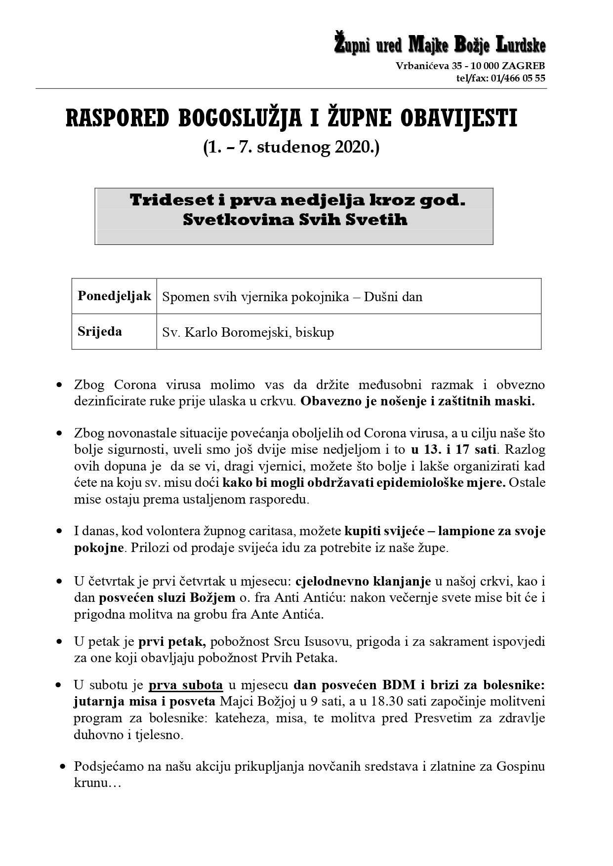31. nedjelja kroz god.
