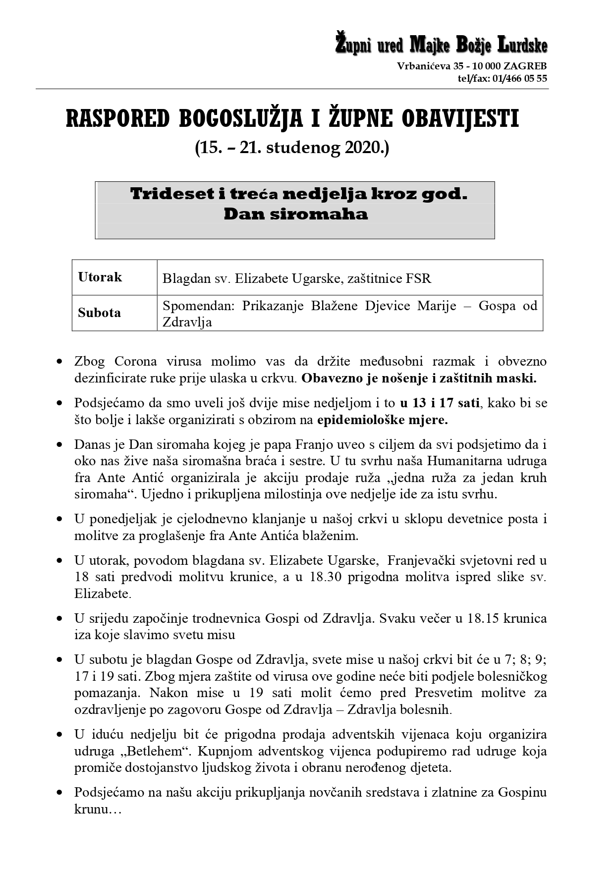 33. nedjelja kroz god.