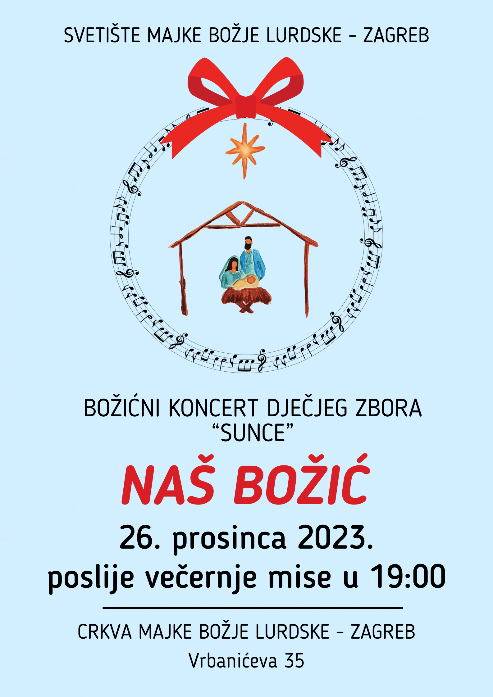 Božićni koncert dječjeg zbora Sunce – najava
