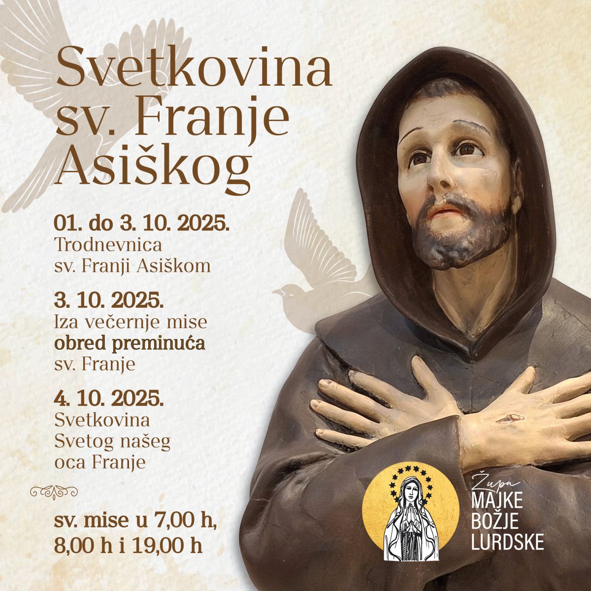 Trodnevnica i svetkovina sv. Franje Asiškog