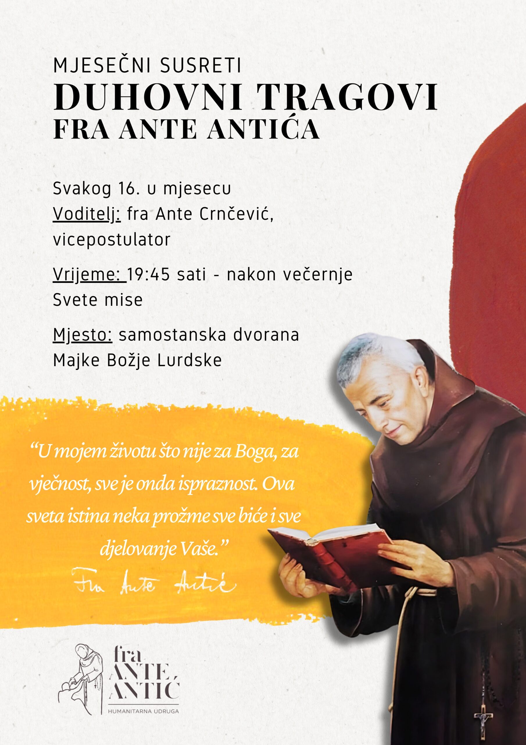 Mjesečni susreti na temu “Duhovni tragovi fra Ante Antića”