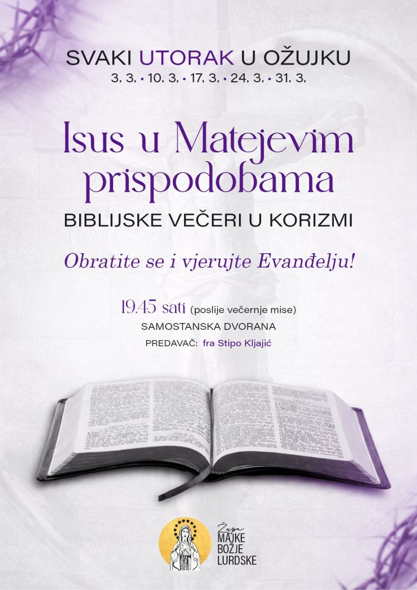 Biblijske večeri na temu “Isus Matejevih prispodoba”